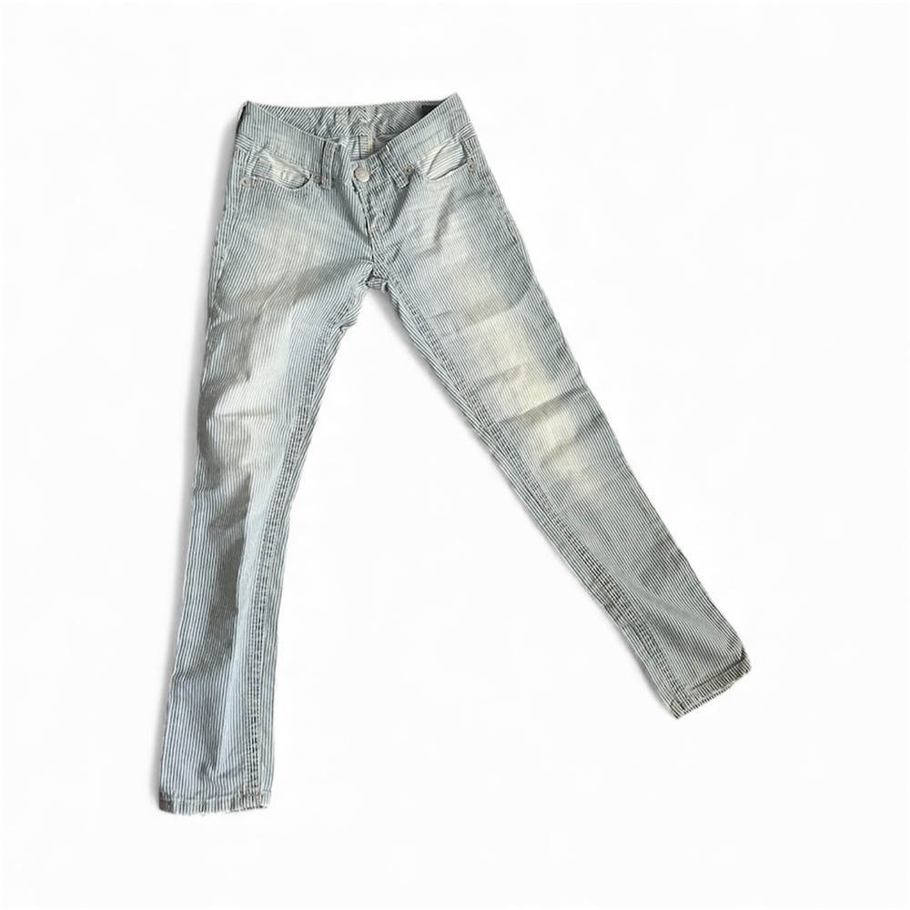 Seven7 Light blue striped Women Straight Leg Jeans